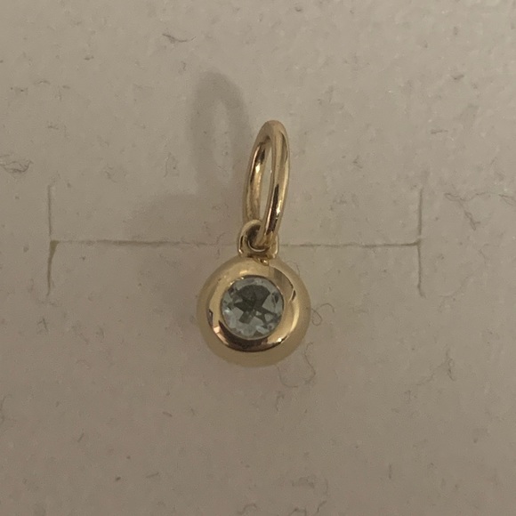 Mejuri 14k Yellow Gold/Aquamarine March Birthstone Sphere Charm - Picture 3 of 11